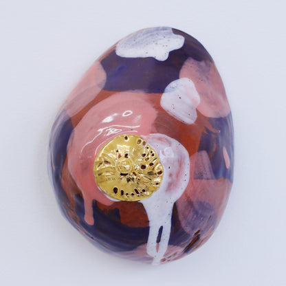 Bulle Derouette - "Sein - Taille L - Rose violet blanc paint"