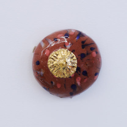 Bulle Derouette - "Breast - Size M - Brown with pink dots"