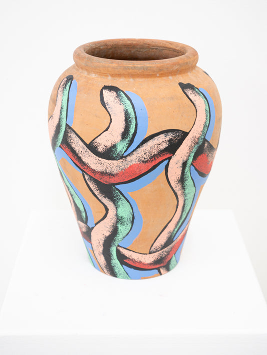 Julien Colombier - Vase aux lianes vertes et rouges