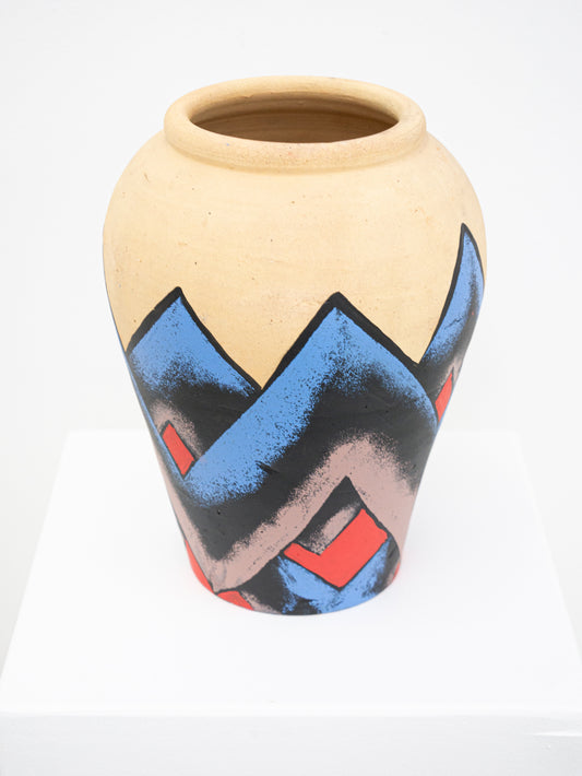 Julien Colombier - Vase aux lianes bleues et rouges